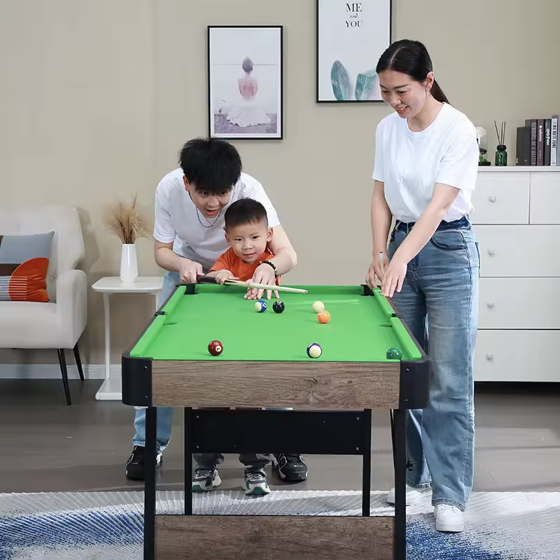 ✨48" Folding 3-in-1 home Billiard table🎱  Pool, Table tennis🏓, ice hockey🏒 for children's/adults👨‍👩‍👧‍👦 American black eight