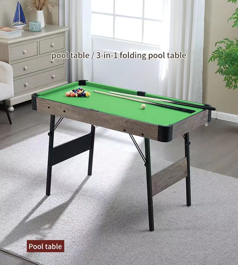 ✨48" Folding 3-in-1 home Billiard table🎱  Pool, Table tennis🏓, ice hockey🏒 for children's/adults👨‍👩‍👧‍👦 American black eight